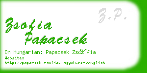 zsofia papacsek business card